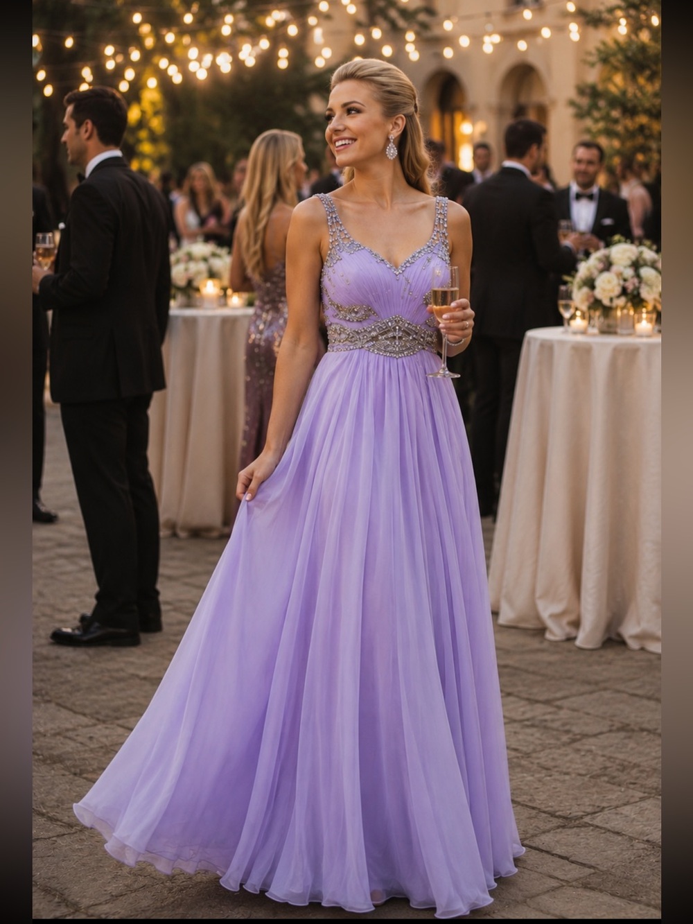 purple embellished maxi dress LTS Tall Women's Purple Sequin Hand Embellished Maxi Dress